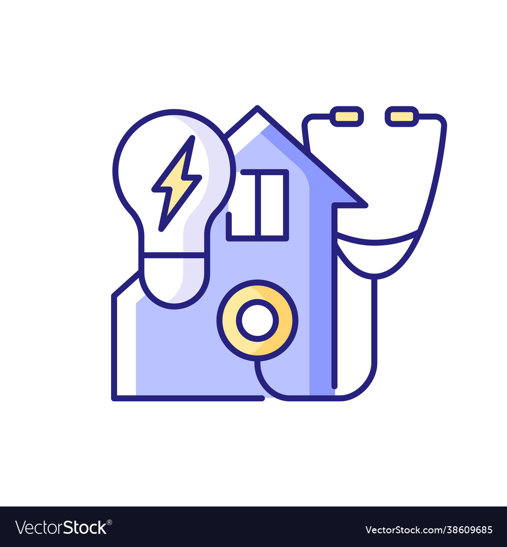 Energy audit rgb color icon Royalty Free Vector Image