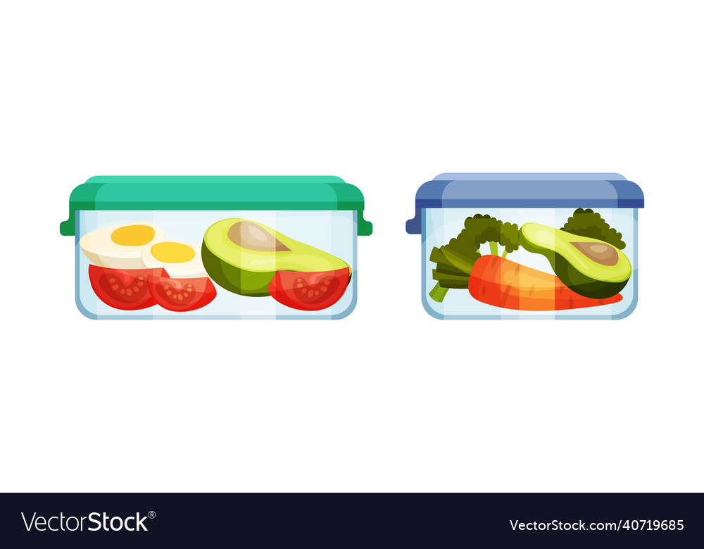 Glass transparent containers with different Vector Image