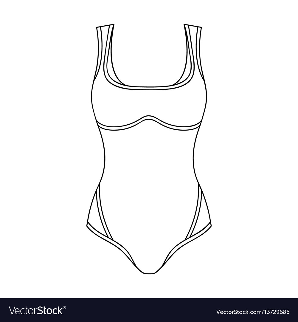 Green swimsuit for women sporty swimsuit Vector Image