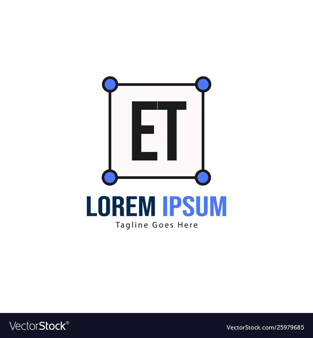 Initial et logo template with modern frame