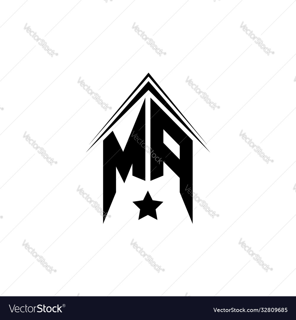 Initial ma logo design with shape style Vector Image Initial ma logo design with shape style