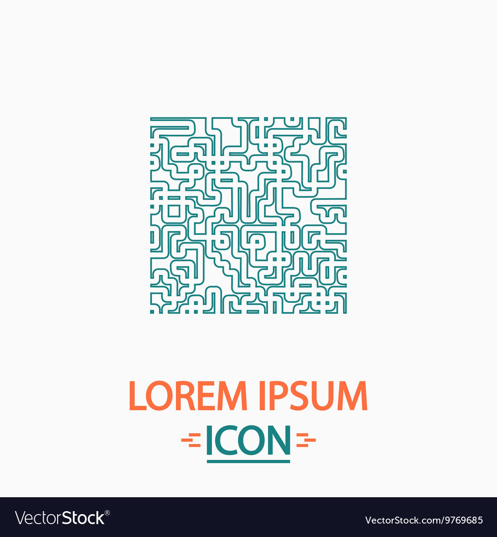 Labyrinth computer symbol vector image Labyrinth computer symbol