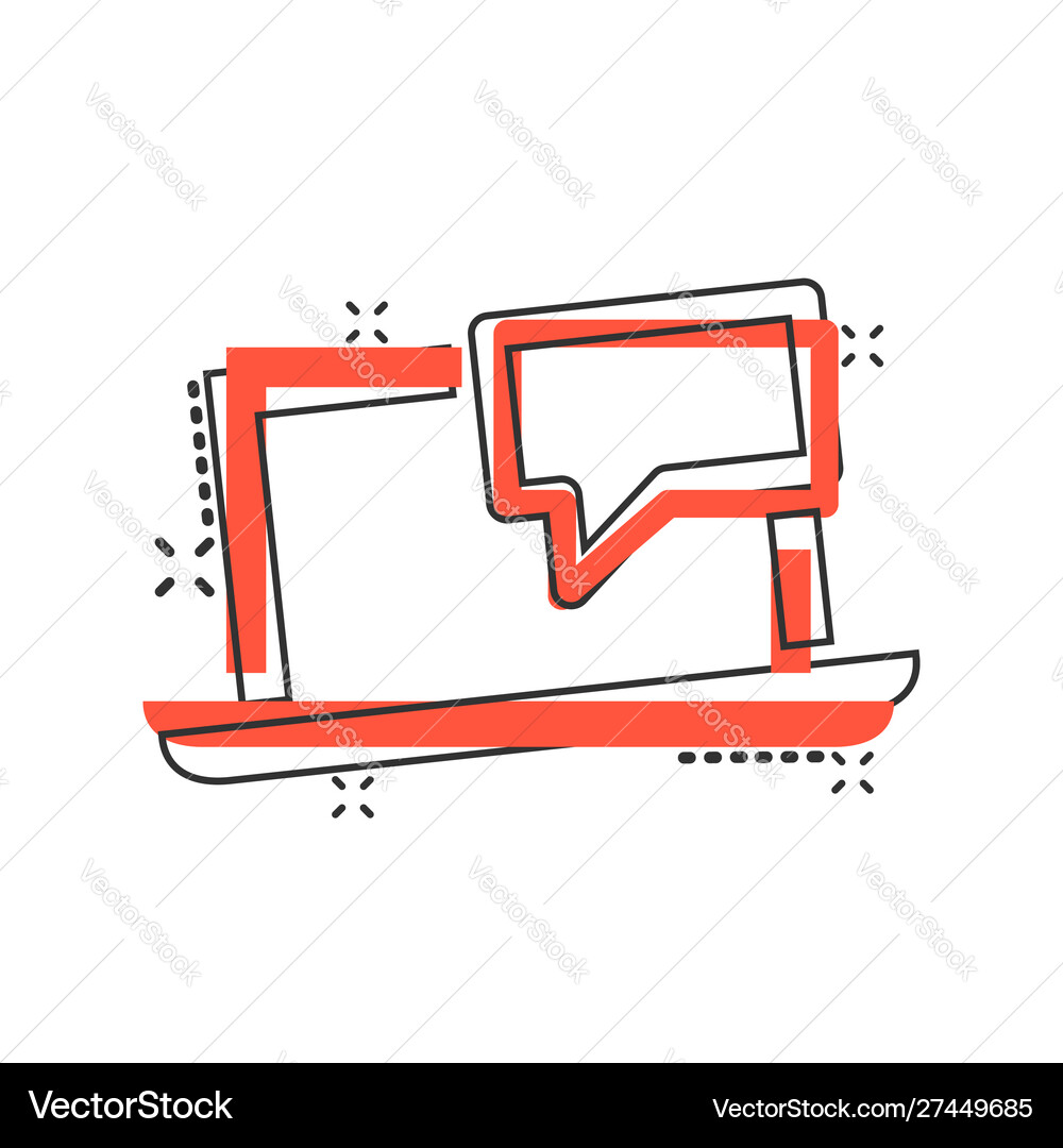 Online training process icon in comic style Vector Image