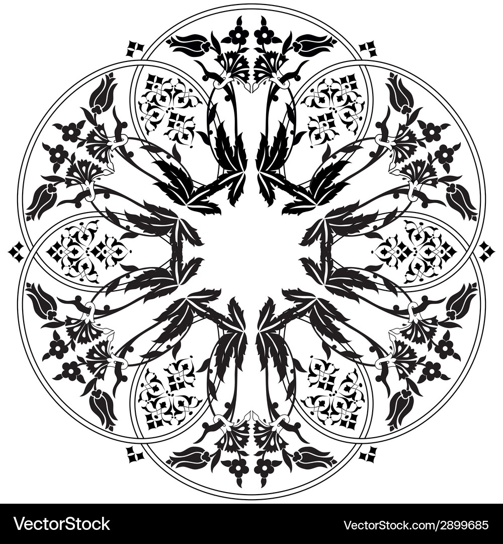 Ottoman motifs design series one Royalty Free Vector