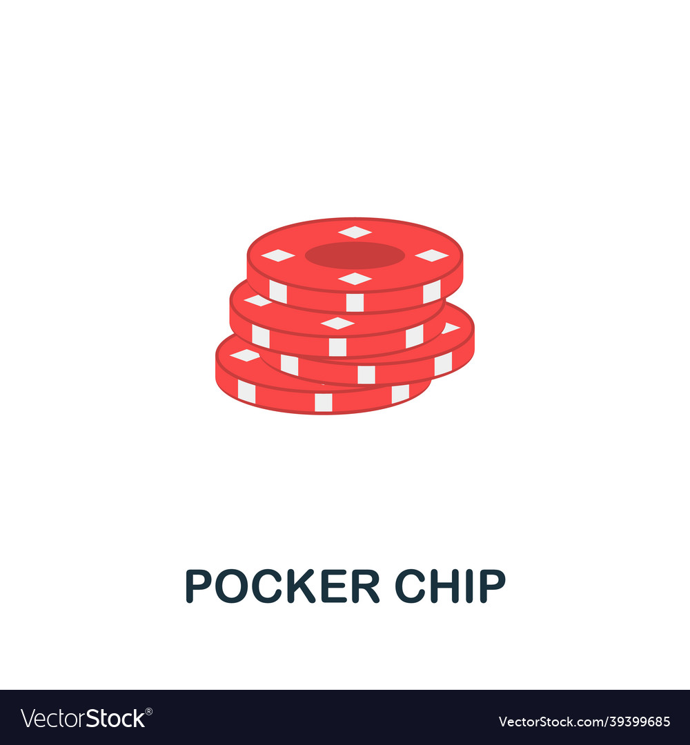 Pocker chip icon flat sign element from table