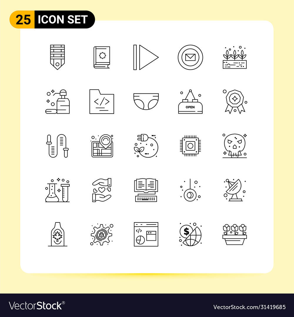 Set 25 modern ui icons symbols signs for care
