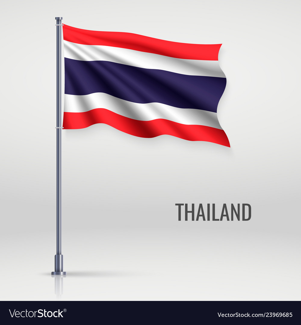 Thailand Flag on Flagpole