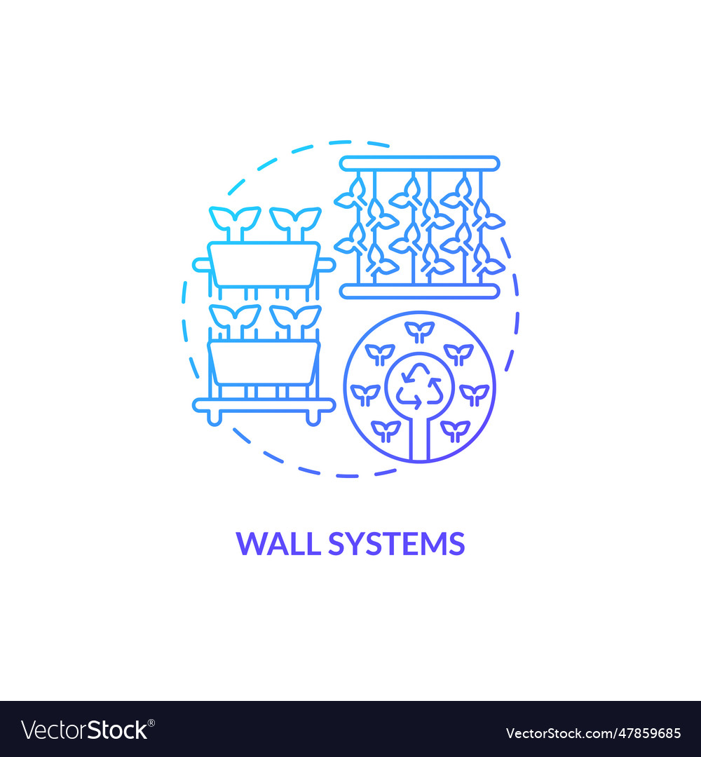 Thin line wall systems icon concept