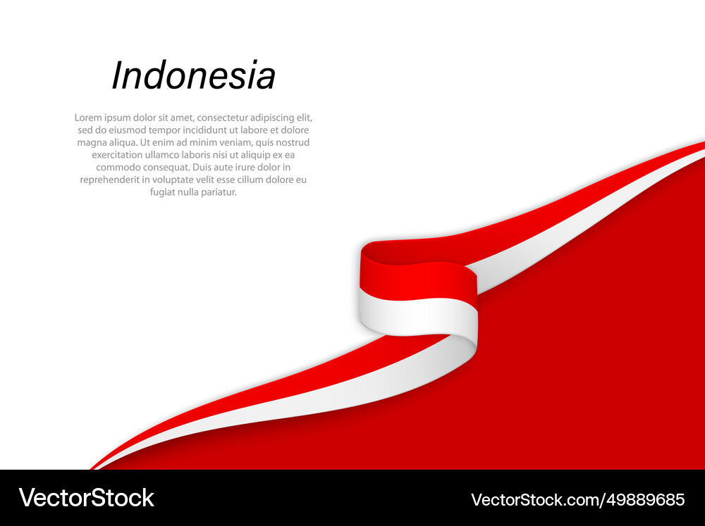 Wave flag of indonesia with copyspace background Vector Image