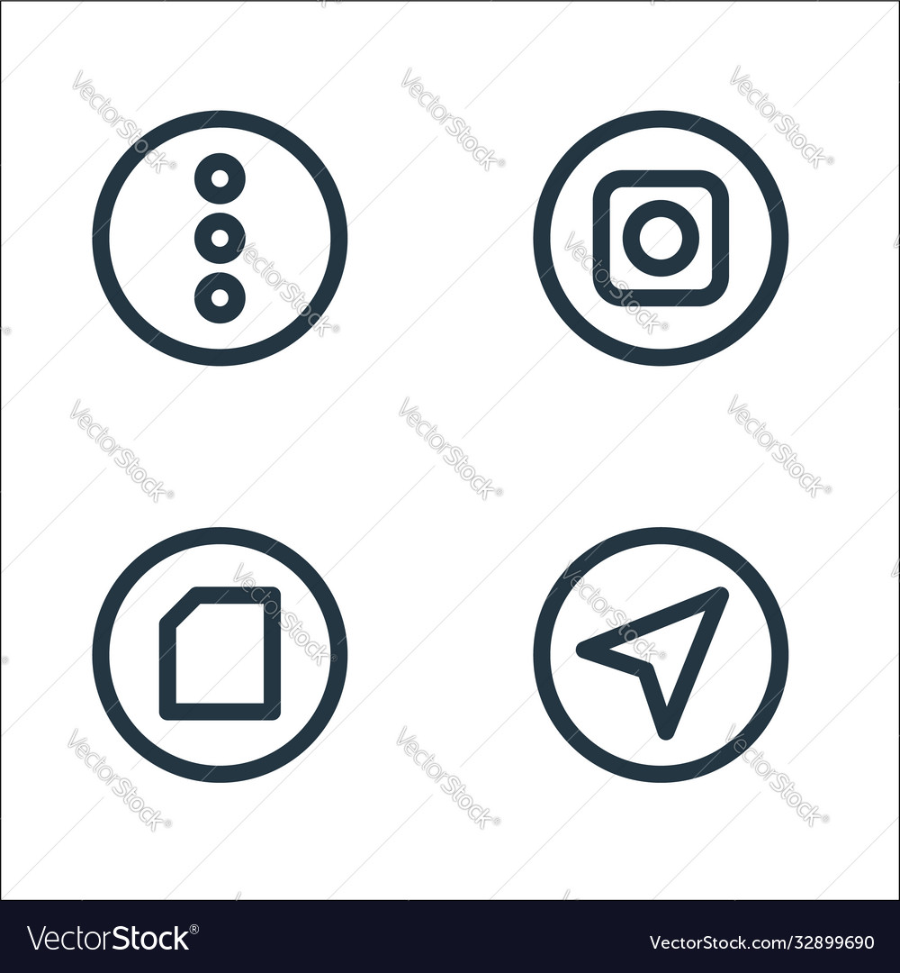 Basic ui line icons linear set quality vector image Basic ui line icons linear set quality