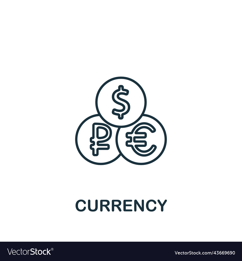 Currency icon line simple for templates web Vector Image Currency icon line simple for templates web