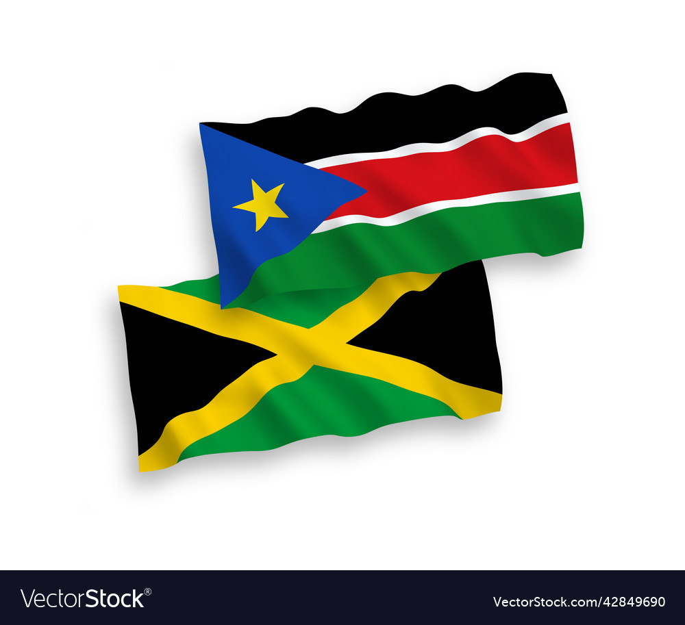 Flags of jamaica and republic of south sudan Vector Image