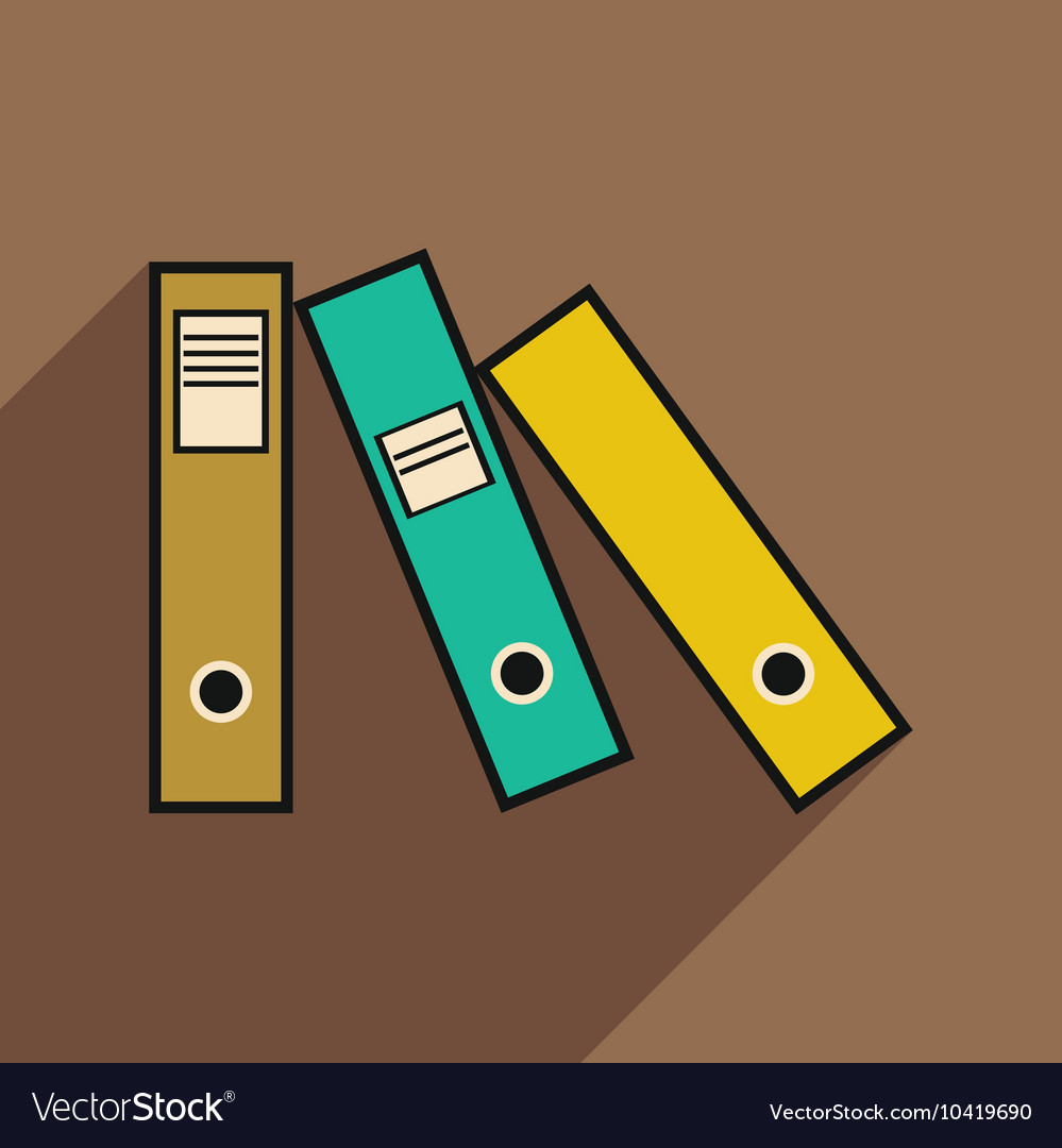 Flat with shadow icon folders for documents