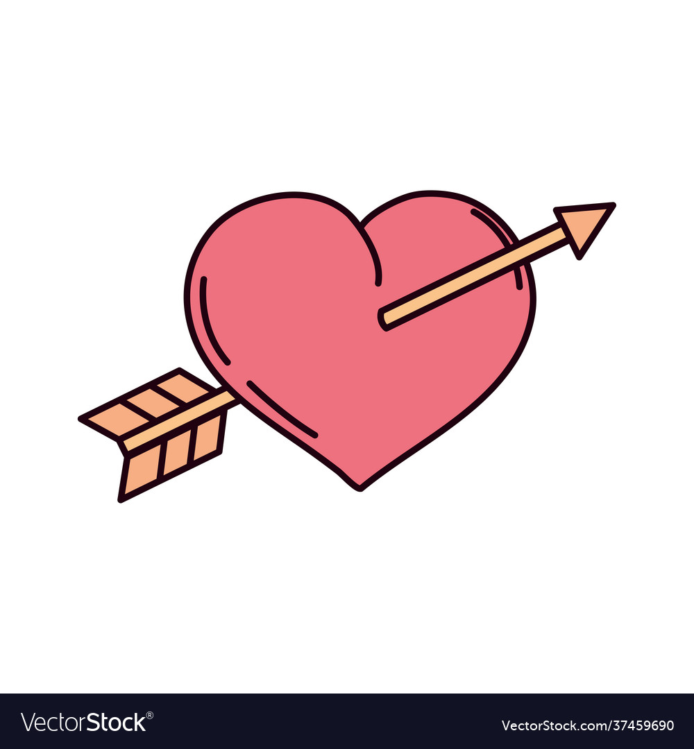 Heart pierced arrow love