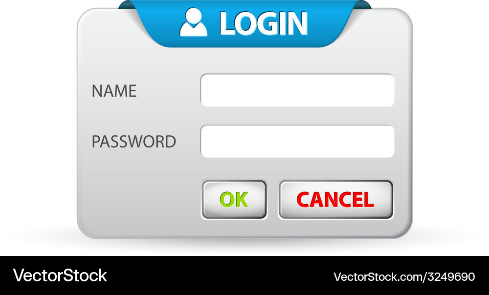 Login form template Royalty Free Vector Image - VectorStock