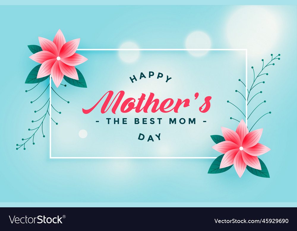 Lovely happy mothers day flower greeting Vector Image