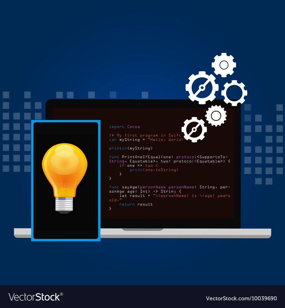 Mobile application programming language code smart