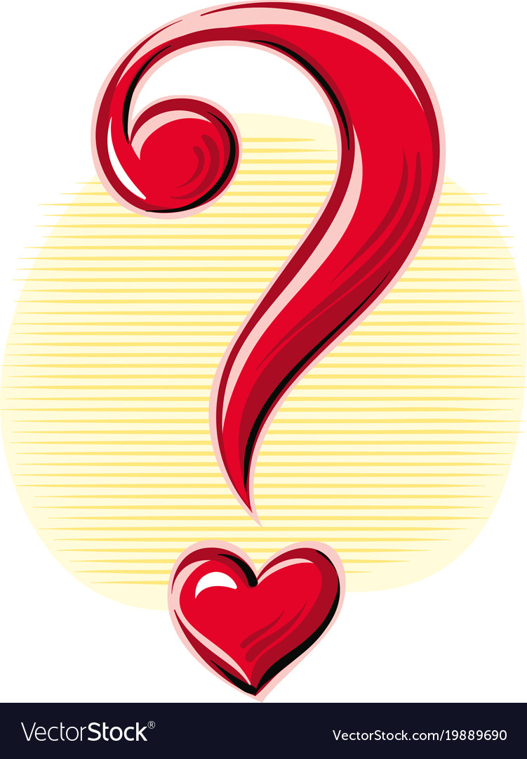 Question mark in the shape of heart Royalty Free Vector