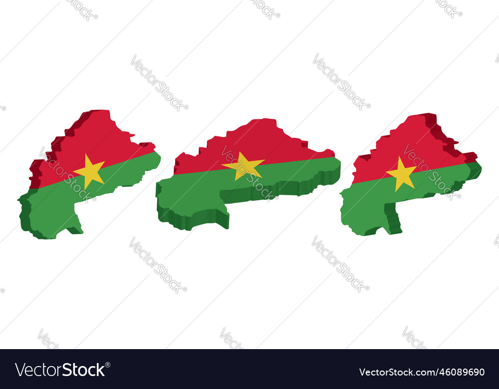 Realistic 3d map of burkina faso design