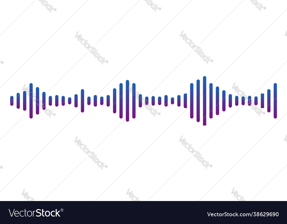 Sound wave gradient symbol equaliser on white Vector Image