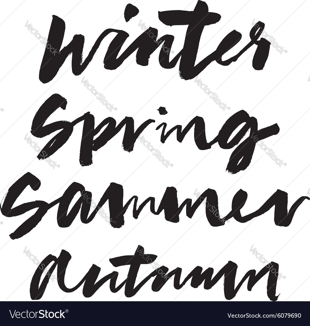 Spring summer autumn winter calligraphy