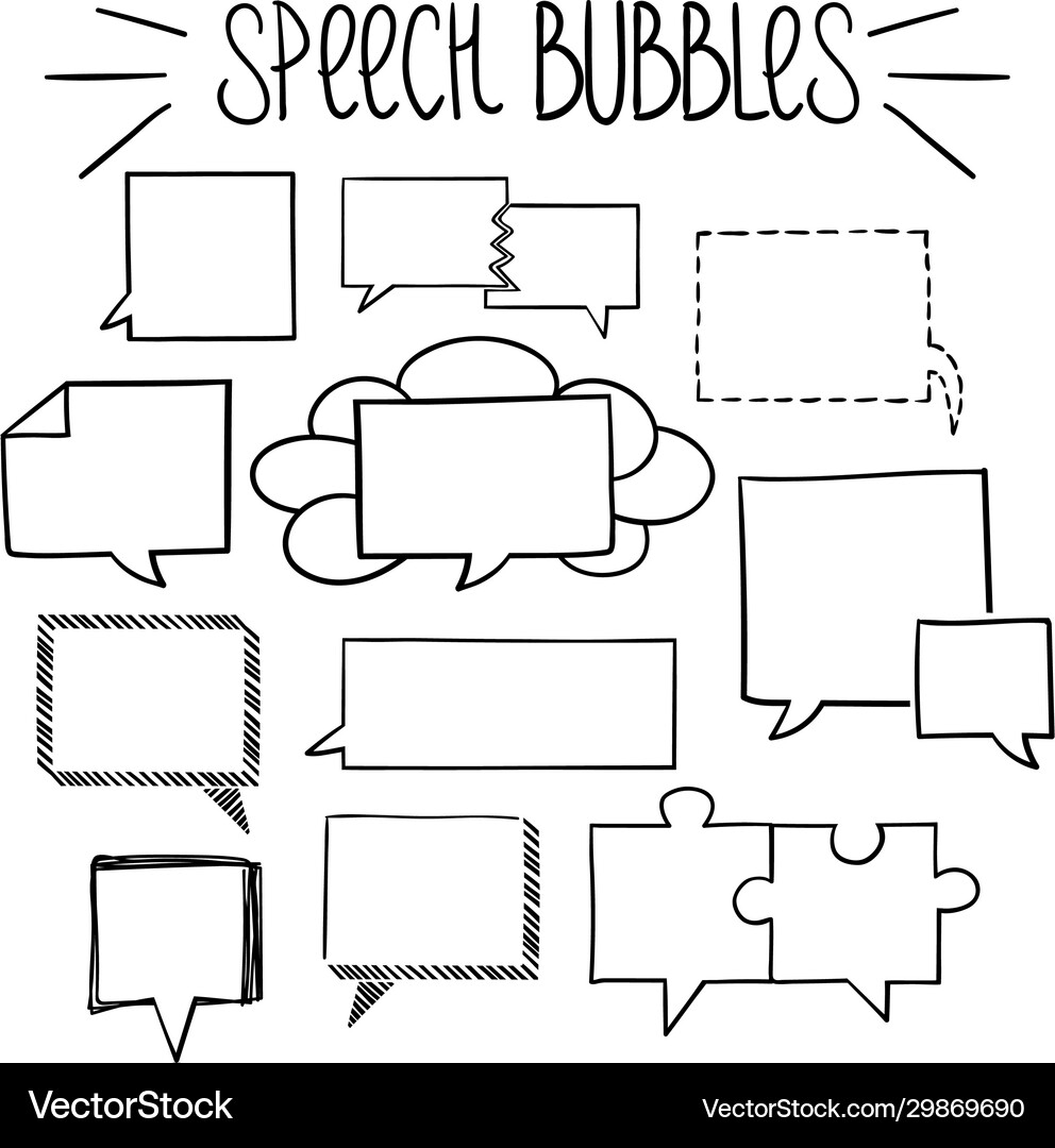 Square speech bubbles-01 Royalty Free Vector Image