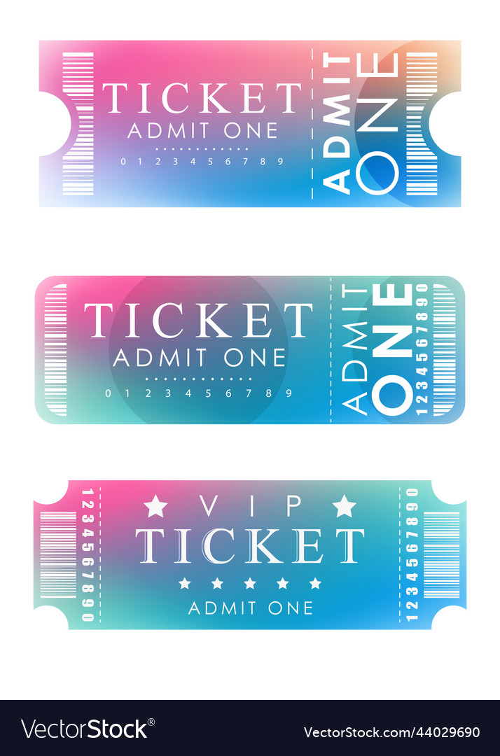 Ticket template set ready design for your