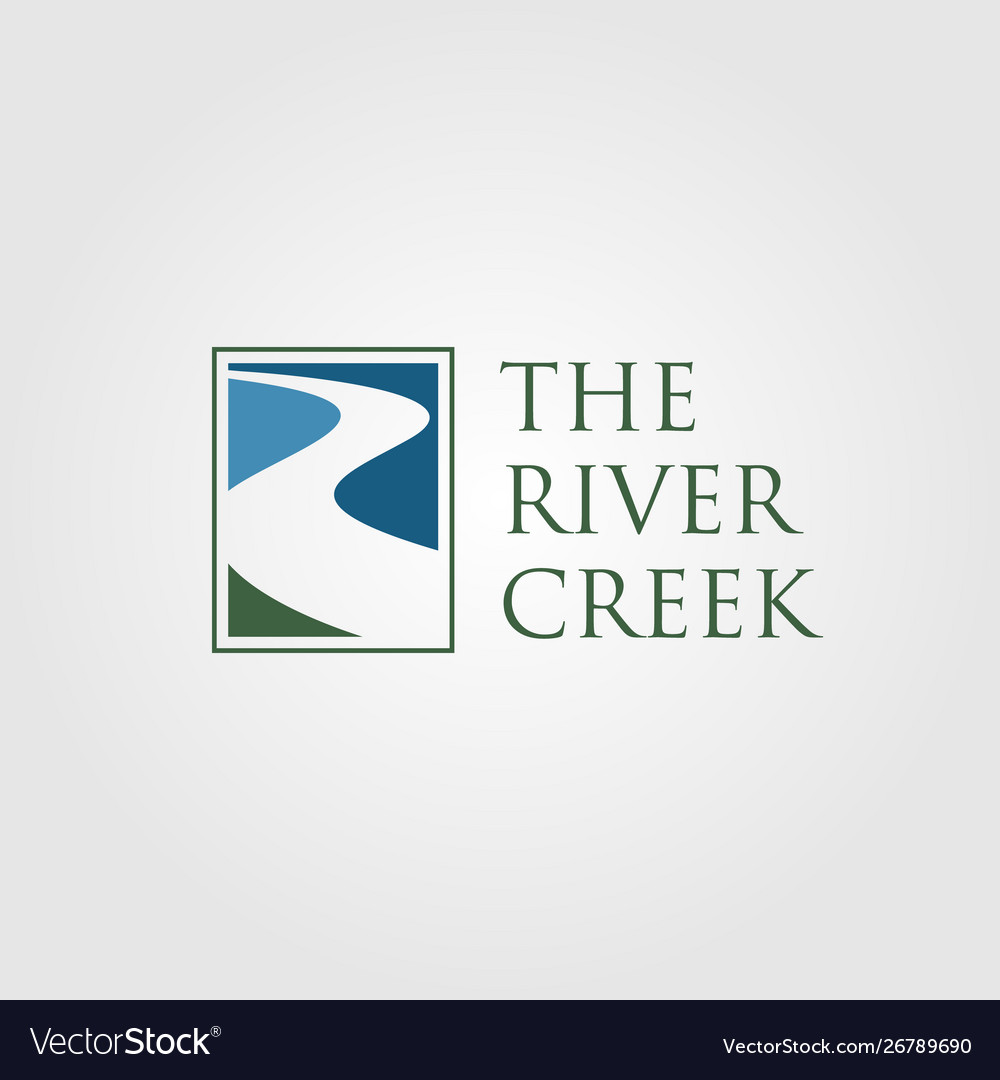 Vintage river creek logo designs vector image Vintage river creek logo designs