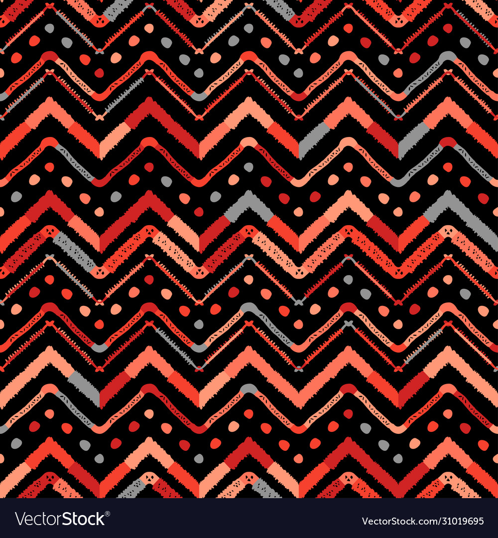 Abstract colorful coral zigzag line pattern