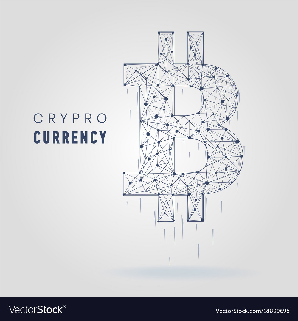Abstract mash lines and points bitcoin