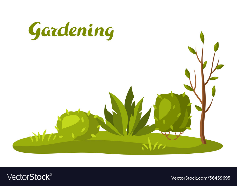 Background with tree and bushes