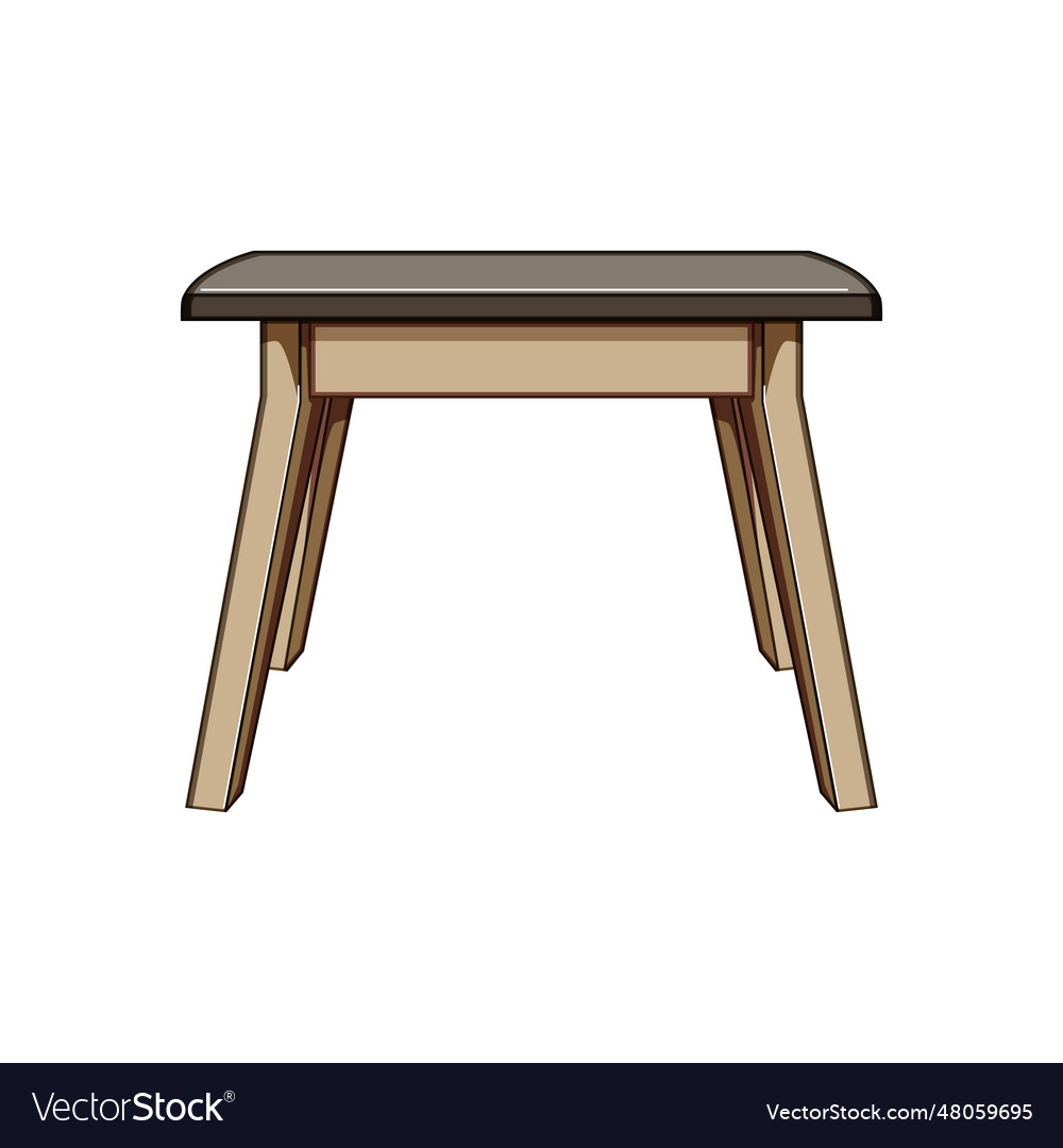 Brown wooden table cartoon Royalty Free Vector Image