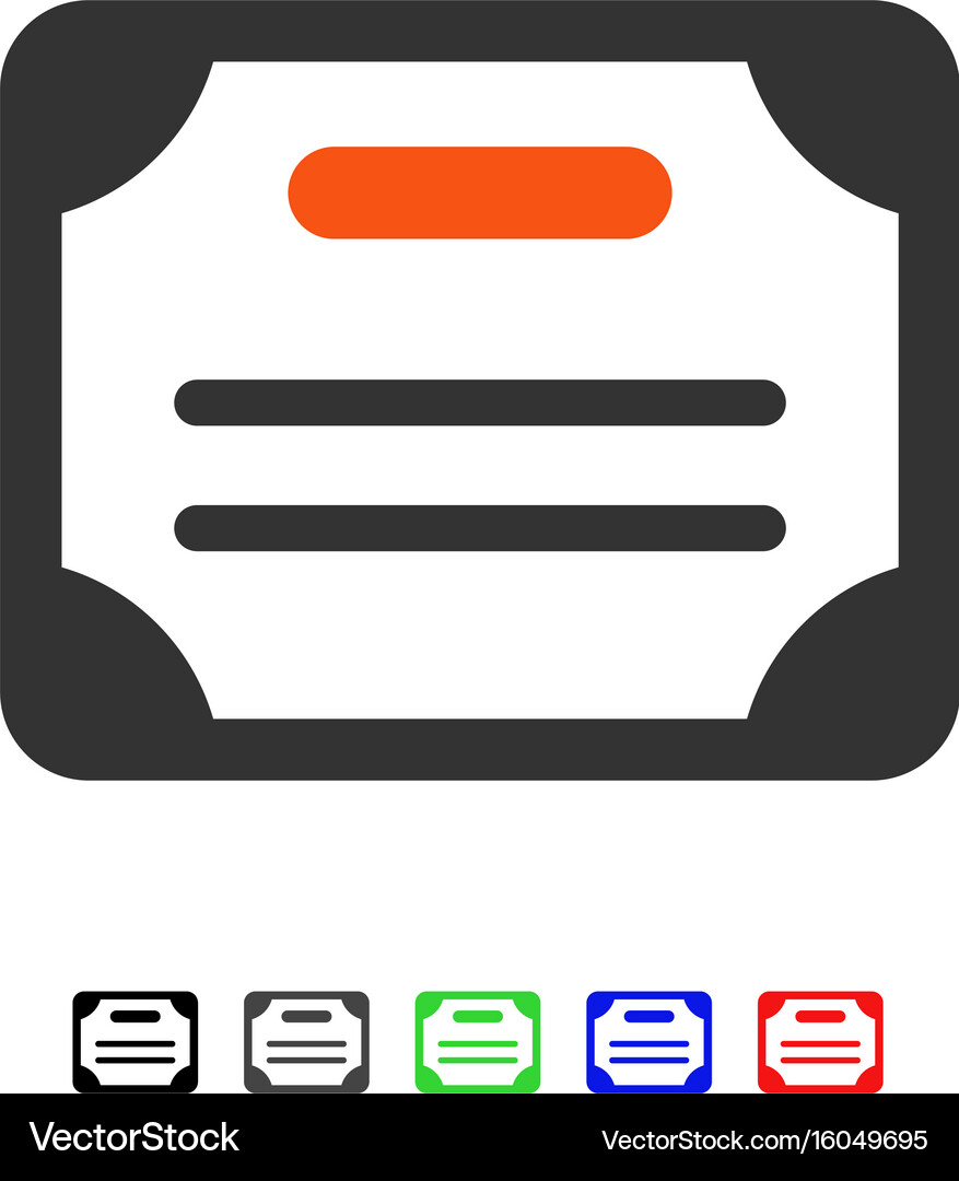 Certificate flat icon Royalty Free Vector Image