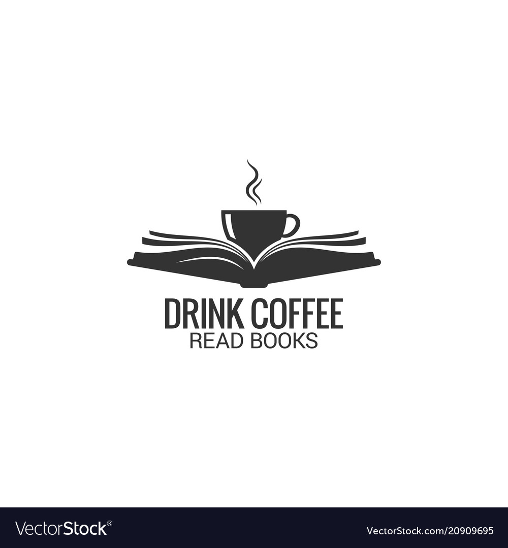 Coffee Cup With Book Concept Drink Coffee Read Vector Image