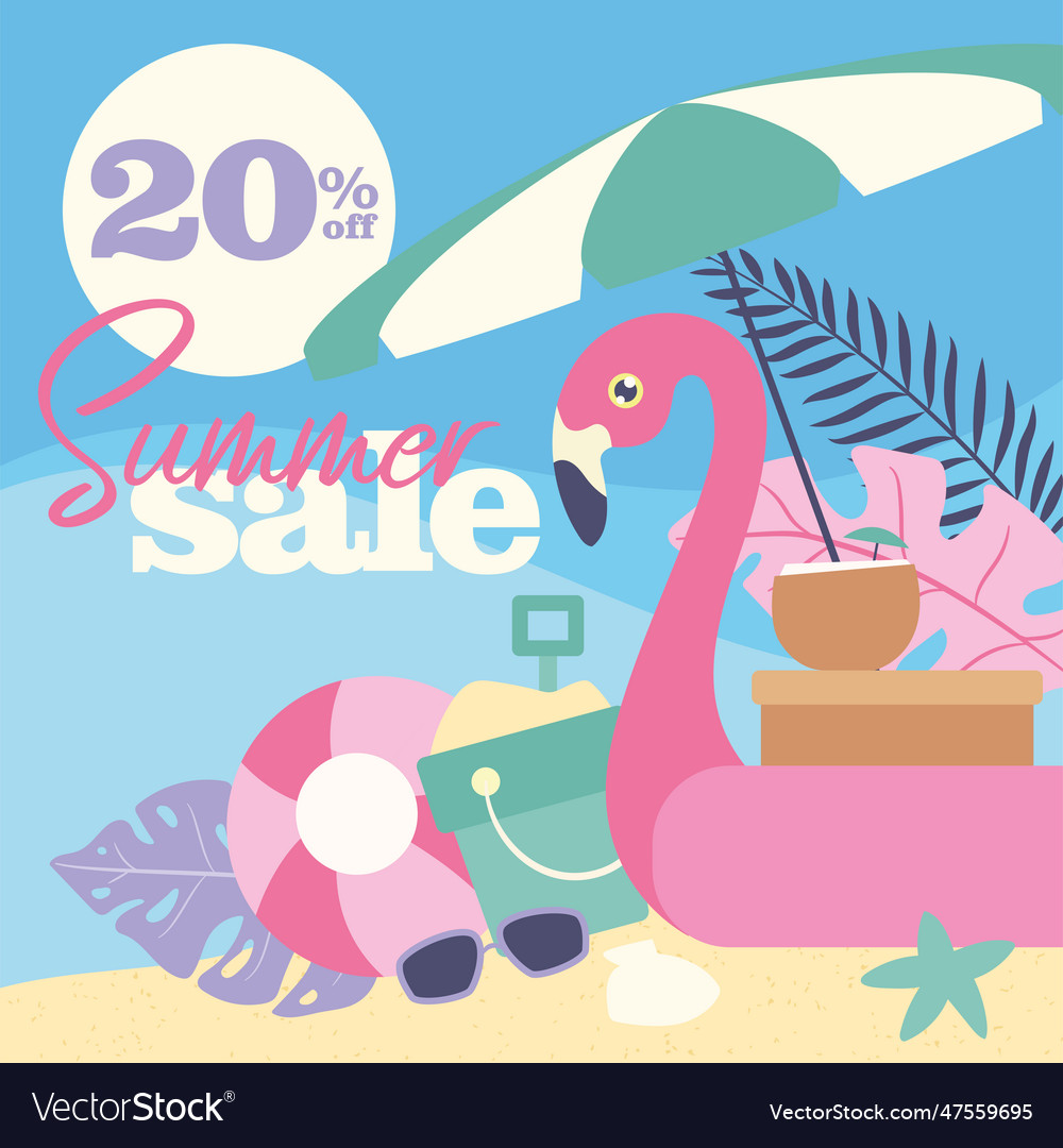 Colored summer sale discount poster template