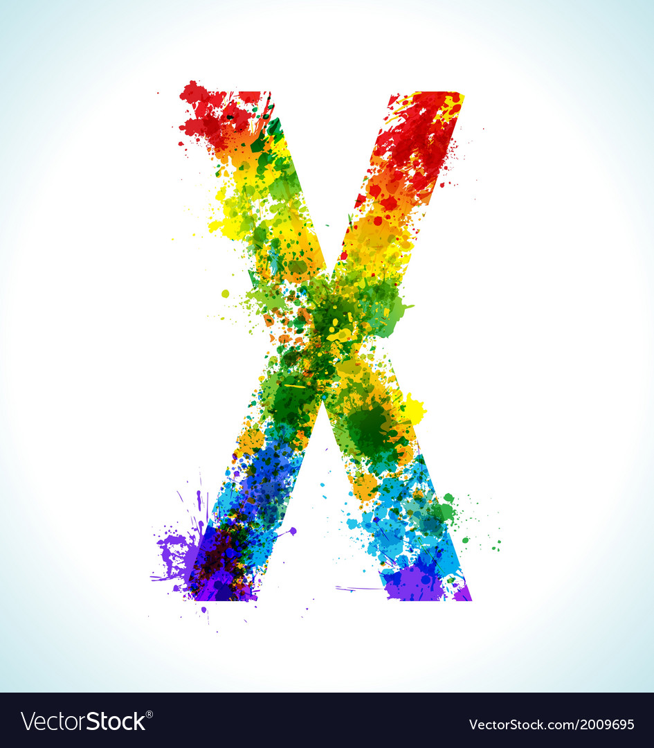 Colorful Paint Splashes - Letter X