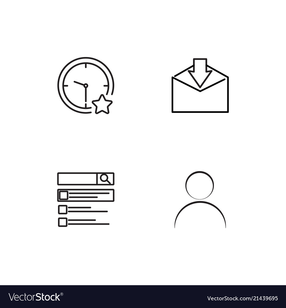 Communication linear icons set simple outline