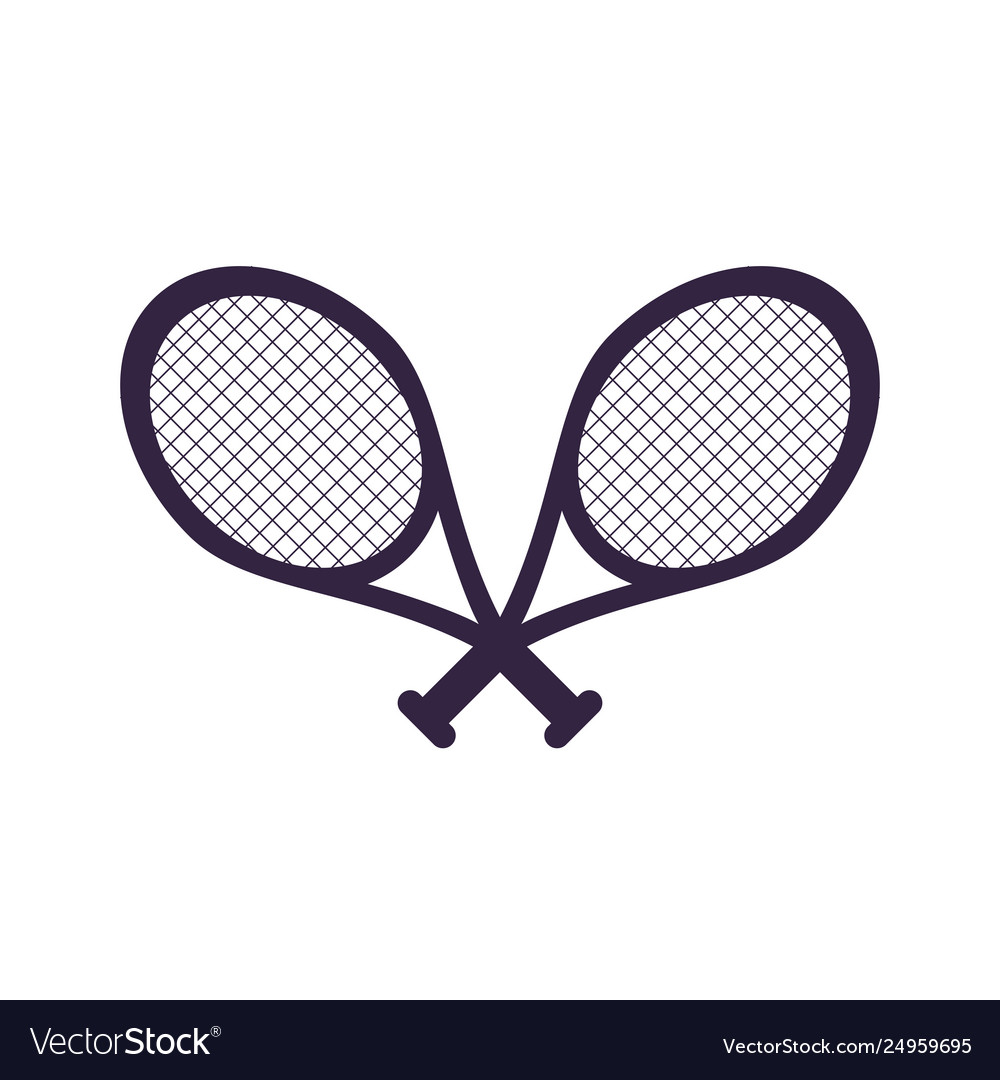 Crossed tennis rackets isolated icon