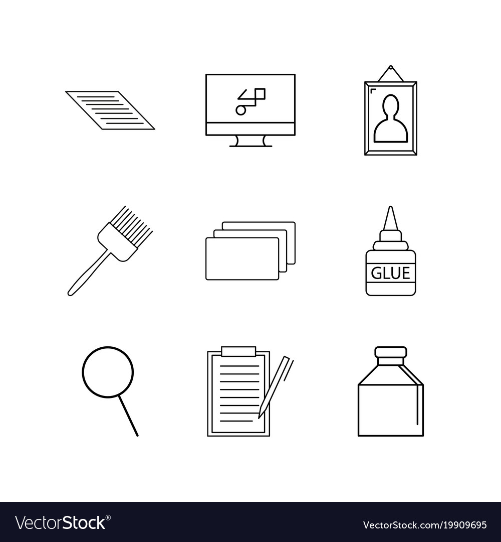 Design elements linear icon set simple outline
