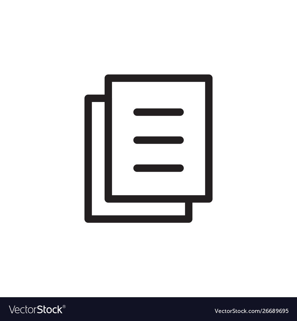 Flat line copy file icon logo element