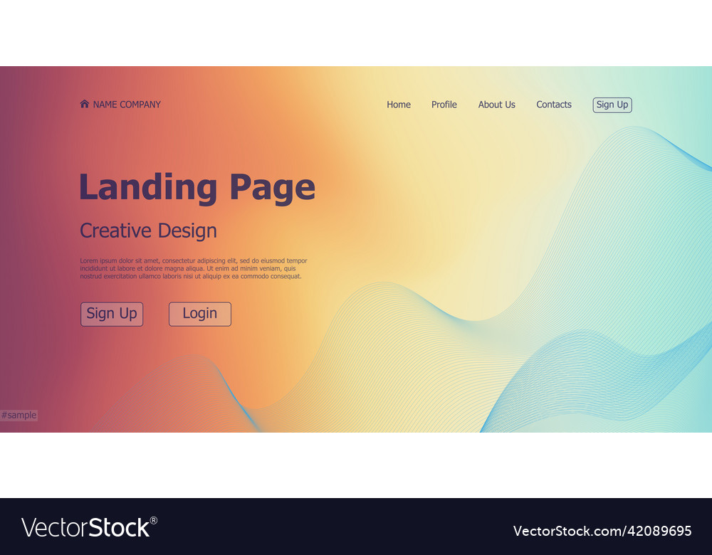 Gradient light web template landing page digital