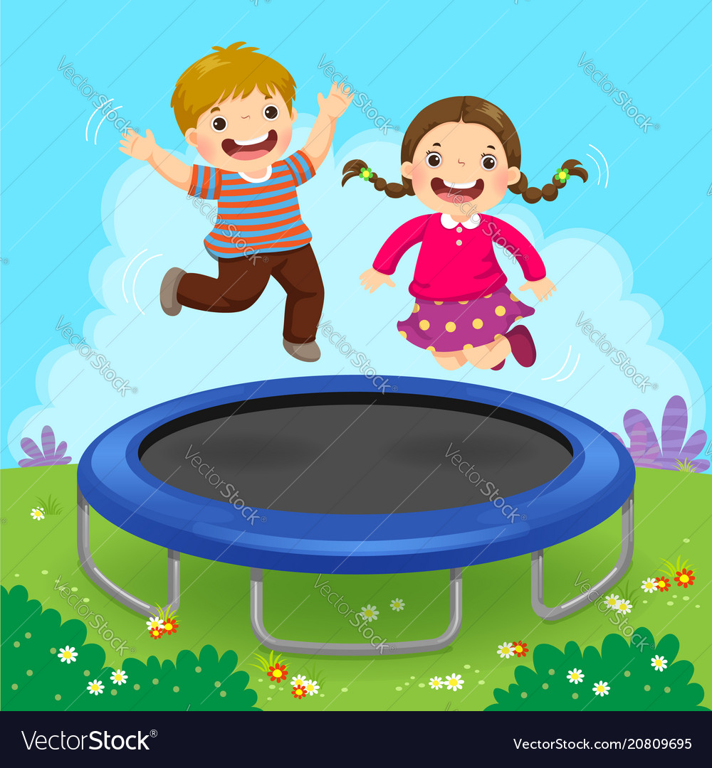 jumping on trampoline