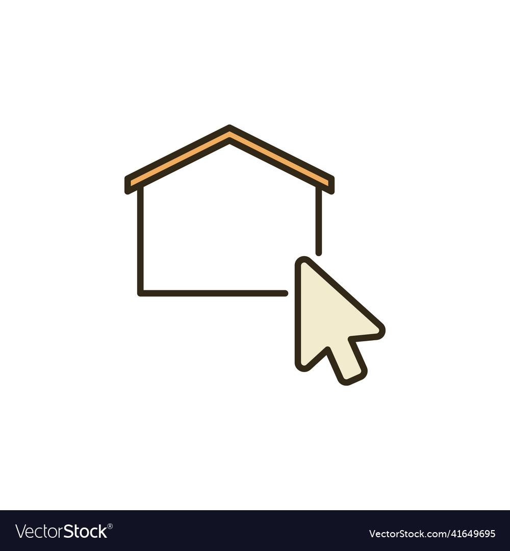House with mouse cursor concept colored