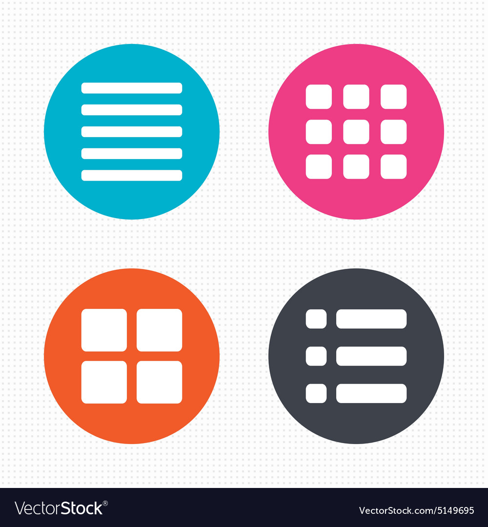 List menu icons content view options
