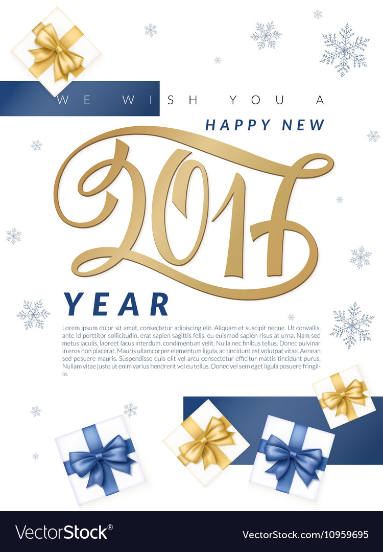 New 2017 year greetings poster with hand