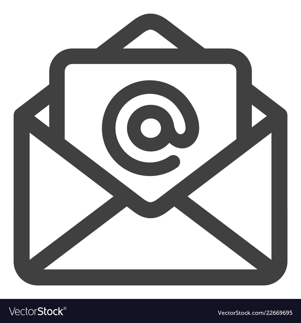 Open email flat icon symbol Royalty Free Vector Image