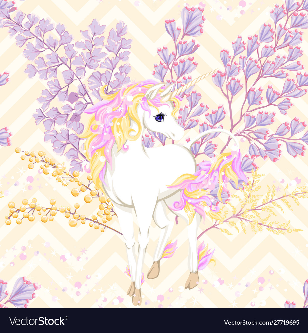 Seamless pattern background with unicorn Vector Image Seamless pattern background with unicorn