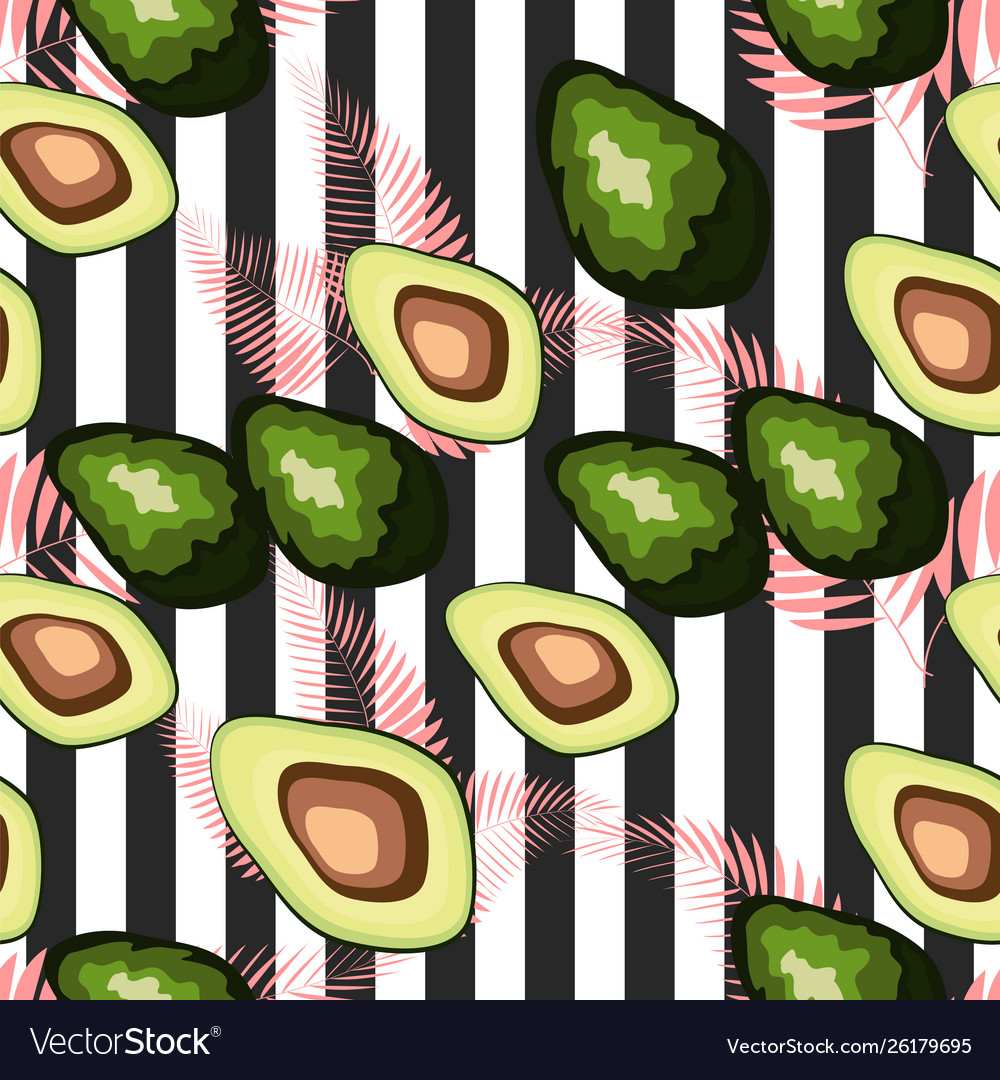 Seamless pattern with tiger stripes and tropical