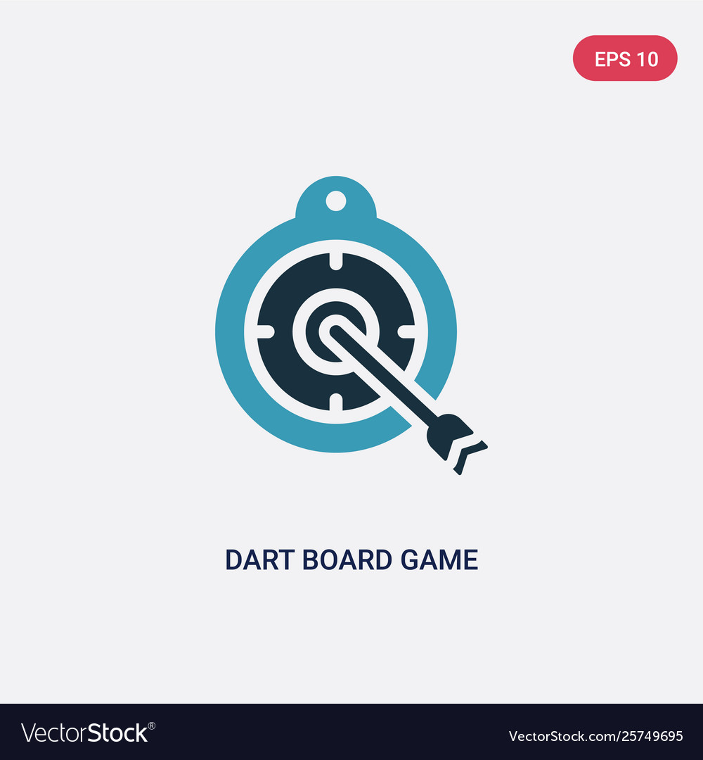 Two color dart board game icon from weapons