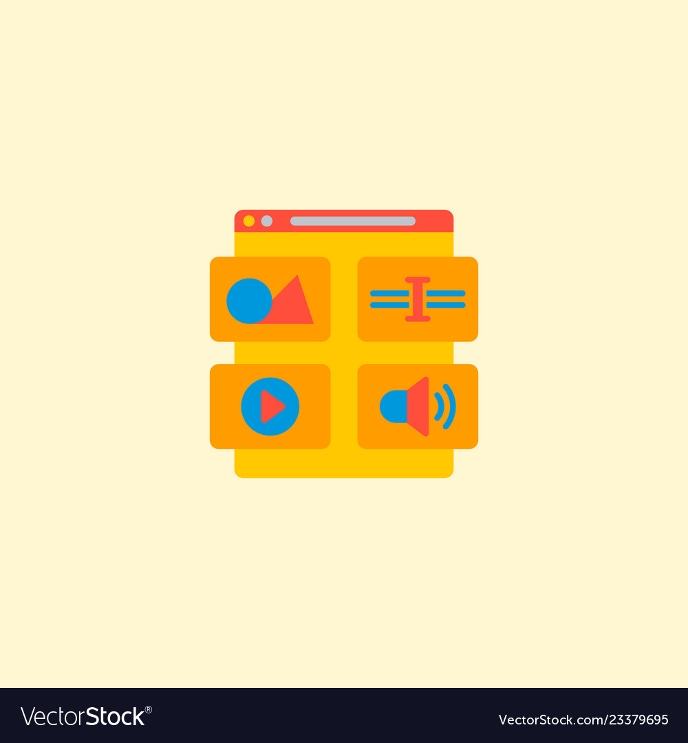 Website content icon flat element vector image Website content icon flat element